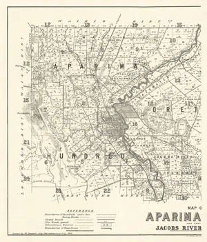 Map of Aparima, Oreti and part of Jacobs River Hundreds [electronic resource] / drawn by W. Deverell, July 1896.