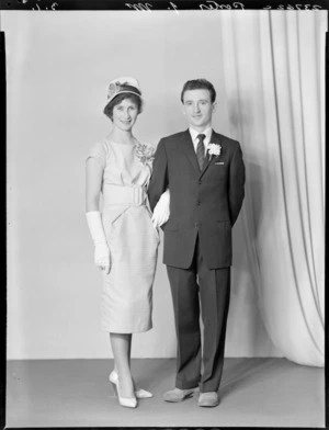 Unidentified bride and groom, probably Porter family wedding