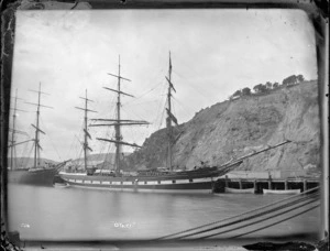 The sailing ship Otaki berthed at Port Chalmers.
