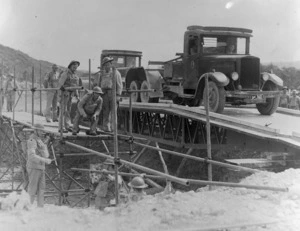 World War 2 Engineers give a demonstration of bridge building at Waiouru