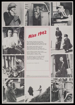 Miss 1942. New Zealand Free Lance, 23 September 1942. The Home Front. P D Hasselberg, Government Printer, Wellington New Zealand, 1982. 72715C-3106/10/81PT