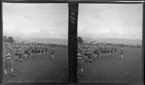 Schoolboys, all unidentified, in a lineout during a rugby match at Westport Technical High School, West Coast Region