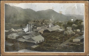 View of the Ellis and Burnand Ltd sawmill, Mangapehi