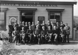 Akaroa Borough Council members with William Ferguson Massey