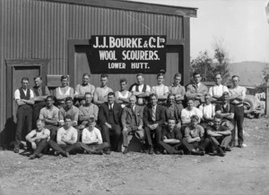 Men of Bourke's wool scourers in Lower Hutt