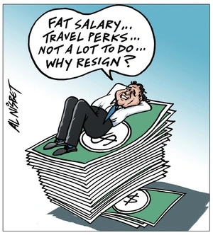 Nisbet, Alastair, 1958- :"Fat salary... Travel perks... Not a lot to do... Why resign?" 10 May 2013