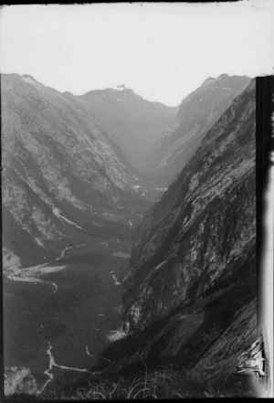 Elevated view of mountains and valley, [Canterbury Region or Southland District?]