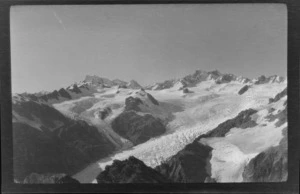 View from Mount Malte Brun, Southern Alps, showing the top of [Tasman?] glacier