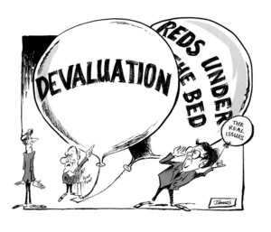 Lynch, James Robert, 1947- :'Devaluation' 'Reds under the bed' 'The real issues'. 2 July 1984