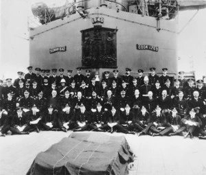 Group on board the battleship HMS New Zealand