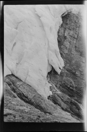 Study of glacier ice and rock, Crow Valley, Arthur's Pass National Park, Canterbury Region