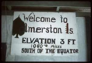 Signage on Palmerston Island, Cook Islands