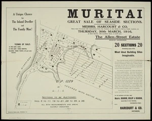 Muritai : great sale of seaside sections.