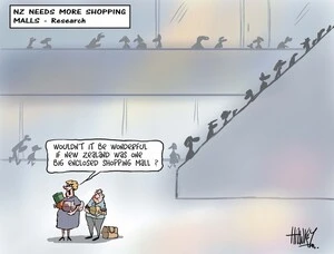 Hawkey, Allan Charles, 1941- :[NZ needs more shopping malls]. 23 May 2013