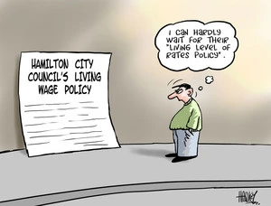 Hawkey, Allan Charles, 1941- :[Hamilton City Council's living wage policy]. 27 May 2013
