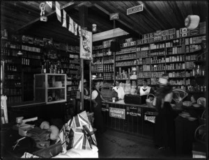 Interior of the grocery store belonging to R M Harris in Sydenham, Christchurch