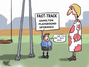 Hawkey, Allan Charles, 1941- :[Fast-track Hamilton playground upgrades]. 29 May 2013
