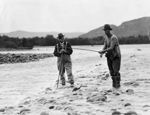 Duke of York, trout fishing in Taupo during the 1927 tour