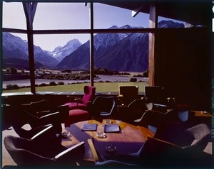 View of Aoraki/Mount Cook from the Hermitage lounge