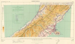 Map of state & main highways showing load classification under the Heavy Motor Vehicles Regulations 1950, as at 1/4/1953. Christchurch [electronic resource].