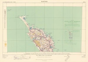Map of state & main highways showing load classification under the Heavy Motor Vehicles Regulations 1950, as at 1/4/1959. Kaitaia [electronic resource].