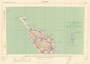 Map of state & main highways showing load classification under the Heavy Motor Vehicles Regulations 1950, as at 1/4/1953. Kaitaia [electronic resource].