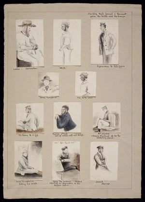 Pearse, John, 1808-1882 :[Portraits of crew and passengers aboard the Duke of Portland. 1851]