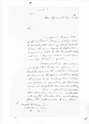 Papers relating to provincial affairs - Taranaki. Inspector of police
