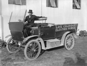 Lake Coleridge Electric Power (Board?) electric truck and driver