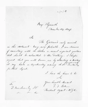 Papers relating to land - Land claims and purchases of the New Zealand Company at Taranaki, Wanganui and in the Wairarapa