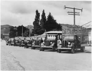 Trucks of the Geange Carrying Company, Princes Street, Upper Hutt
