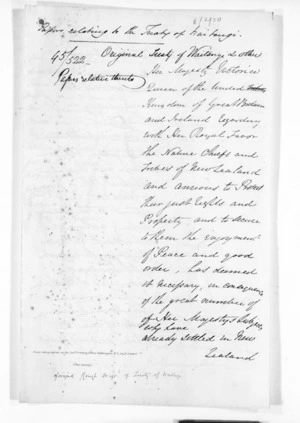 Treaty of Waitangi, 1840 (Facsimile)