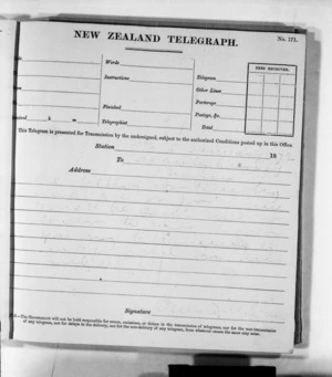 Native Minister and Minister of Colonial Defence - Outward telegrams