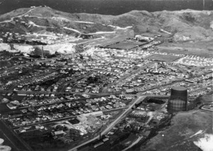 Aerial view of the suburb of Miramar, Wellington