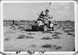Armoured car at point 175, near Sidi Rezegh, Cyrenaica, Libya, during World War 2 - Photograph taken by S Lyle-Smythe