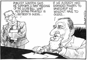 Scott, Thomas, 1947- :"Publicly, Winston says he supports a first reading of the GCSB Bill...." 26 June 2013