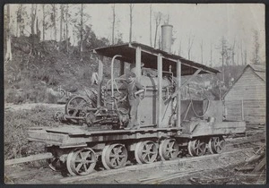 Collett, Michael :Photograph of a steam engine at Ngahere