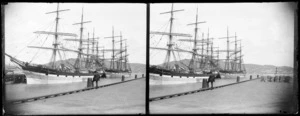 Queens Wharf, Wellington, including moored clipper ship the Margaret Galbraith