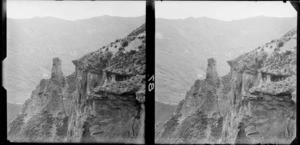 Rock formation in Skippers Gorge, Central Otago, known as the Lighthouse