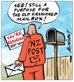 Nisbet, Alastair, 1958- :"See! Still a purpose for the old fashioned mailbox!" 27 June 2013