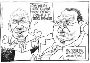 Scott, Thomas, 1947- :"Christchurch needs a mayor tough enough to stand up to Jerry Brownlee" 4 July 2013