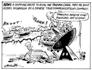 Smith, Ashley W, 1948- :News. A shipping route to rival the Panama Canal may be built across Nicaragua by a Chinese telecommunications company. 19 June 2013