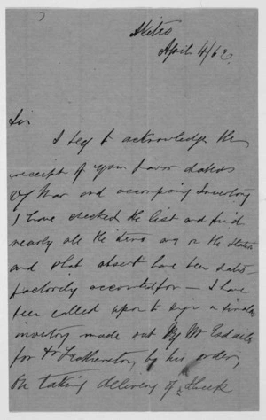 Letter from Henry Nevinson Harrison
