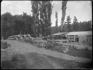Timber mill, New Zealand, probably Hastings region