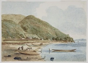 [Merrett, Joseph Jenner] 1815-1854 :Pahia Beach, Bay of Islands. [1848]