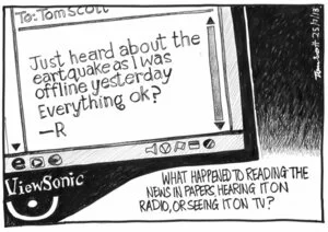 Scott, Thomas, 1947- :"What happened to reading the news in papers, hearing it on radio, or seeing it on tv?" 23 July 2013