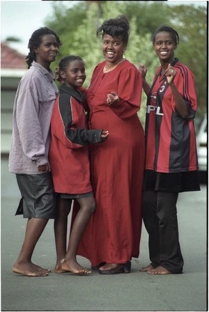 Former Somali pop star Sarah Said with three of her daughters - Photograph taken by Craig Simcox