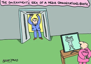 Bromhead, Peter, 1933-:'The government's idea of a media communications booth...' 4 August 2013