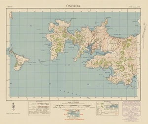 Oneroa [electronic resource] / M. Pirrit, June 1943 ; compiled from official surveys, aerial photographs and marine charts.