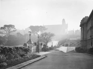 Scene in Parliament grounds, Wellington